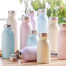 오슬로 안새는 멜로우 우유병모양 미니텀블러 휴대용 어린이 보온병 스텐 물병, 450ml/아이보리
