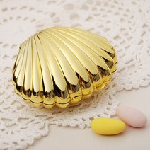 자개 보석함 십대 심장 아크릴 시뮬레이션 쉘 보석 상자 반지 목걸이 귀걸이 정리 크리에이티브 스토리지, 한개옵션1, 01 Gold