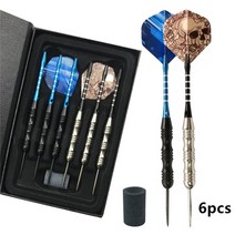 6pcs 선물 아처 다트 세트 다트 케이스 상자 숫돌 텅스텐 스틸 팁 논슬립 철 배럴 알루미늄 샤프트 남자 게임 룸, 3