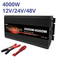 차량용인버터 순수 정현파 인버터 DC12V 24V 48V AC 220V 전압 50HZ 전력 변환기 3000W 태양광 자동차 변압, 05 4000W-220V-24V