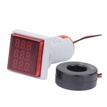디지털 LED 볼트 앰프 HZ AC 전류계 전압계 주파수 표시기 테스터 신호등 60500V 100A 2075Hz, 01 Red