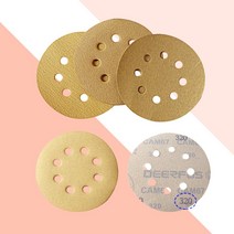 전동 샌더기 5인치 샌딩기 연마기 원형사포 8홀 125mm 10장, 5) 180방
