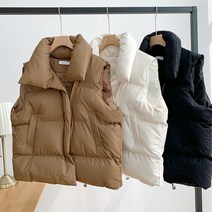 NEW 여성 면 조끼 슬림 다운 패딩 조끼 자켓