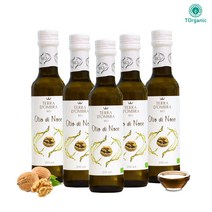 투오가닉 유기농 호두오일 호두씨 호두기름 냉압착 100% 비정제 250ml, 5개