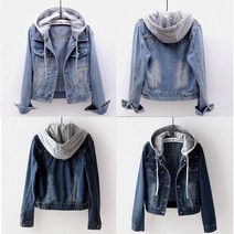 [웨일썸] 로로스키니 여성 청자켓 후드 데님 청자켓 슬림핏 연청 진청 간절기 자켓