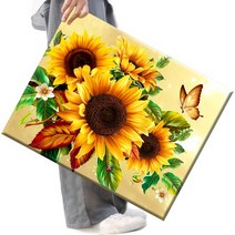 FASEN 액자 보석십자수 캔버스형 DIY 키트 40 x 50 cm, 1세트, FAN34.해바라기와 나비3