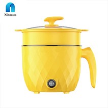 닝타우스 1.8L 다기능 휴대용 전자 쿠커 찜통형, 노란색, 이중층