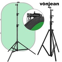 본젠 VDR-A152 휴대용 원터치 양면 크로마키 배경천 + 스크린 고정 스탠드 SET [스튜디오 개인방송 유튜브 사진영상촬영 등], LT-338P 스탠드+KM-012 고정홀더[배경천X]