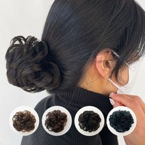 똥머리 가발 면접 승, 3컬머리-브라운블랙