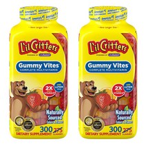 Lil Critters 릴크리터스 구미 바이트 멀티비타민 300 2병, 300정, 2개