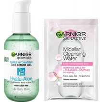 Garnier Green Labs 히알루-알로에 슈퍼 하이드레이팅 세럼 젤 히알루론산 및 알로에 베라 무향 미셀, 1