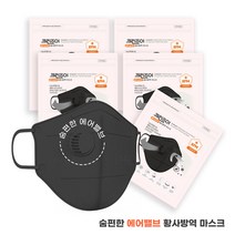 크린조이 KF94 숨편한 에어밸브 황사방역 마스크 새부리형 25매 1팩 5매 배기밸브형, 블랙(소형), 1개, 25매입