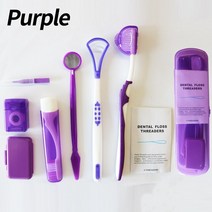 치열 교정 구강 관리 청소 교정기 치아 키트 접이식 치과 거울 치간 브러시 청소 E8 개 이상, 5.Purple