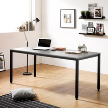 e스마트 철제책상 1600x800 일자다리, 그레이/블랙