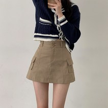 더핑크 / [더핑크] 센르 슬림 투버튼 카고 미니 스커트