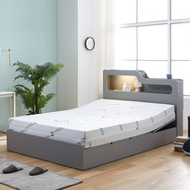 세진침대 네바 LED 수납형 무중력 모션베드 전동침대, 그레이