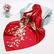 플리츠플리즈스카프 주름스카프 봄스카프 플리츠스카프여성을위한 패션 Neckerchief 스카프 꽃 인쇄 실크
