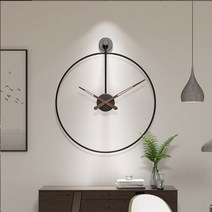 심플 북유럽 벽시계 거실 인테리어 대형시계 블랙 골드 무소음 벽걸이, 블랙 50cm