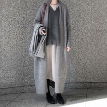 여성 롱가디건 와이드 보카시 루드핏 카디건 2컬러