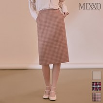 미쏘 체크 미디 스커트_MIWWHA203A-T