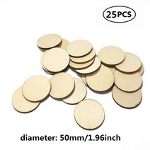목공DIY 목공다이 나무공예자연 빈 나무 조각 공예 중앙 장식품에 대한 라운드 미완성 디스크 DIY 크리스마, 05 25pcs 50mm