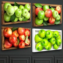 셀러허브_리빙 초록 풋사과 청 사과 그림 액자 캔버스 5종 20호(73x46cm), 선택완료