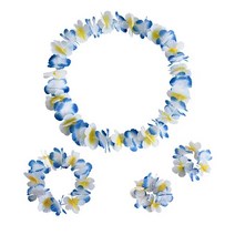 할로윈 가랜드 Leis 하와이안 목걸이 팔찌 Hula 댄스 화환 인공 꽃 넥 루프 Luau 파티 의상 액세서리, [04] No. 04