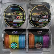 [ 2023년 갓포스 일본내수용 ] 12합사 300M 멀티컬러, 12합사줄 300m (4.0호), 12합사줄 300m
