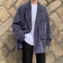 커플 봄 가을 코듀로이 정장 코트 남성 루즈핏 캐주얼 정장 자켓 가을 얇은 상의
