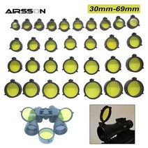 렌즈캡 렌즈캡홀더 67mm 55mm 77mm 82mm 30-69mm 투명 라이플 스코프 렌즈 커버 노란색 사이트 플립 업 빠, 05 37mm