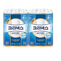 크리넥스 울트라클린 25m 3겹 30롤 X2팩, 개