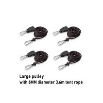 텐트폴대 데크팩 타프 스트랩 스포츠 캠핑 4Pcs 텐트 바람 로프 텐셔너 Carabiner 하이킹 야외 나일론 패스너 스토퍼 강화제와 조정 가능한 도르래, 4PCS L-3.6M
