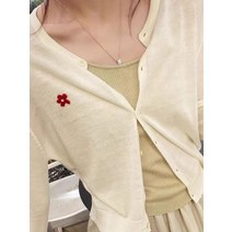 [간절기] 플라워 포인트 라운드넥 소프트 가디건 -4 color