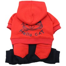 별이네 강아지옷 애견의류 자체제작 후드올인원 XS~2XL, 빨강