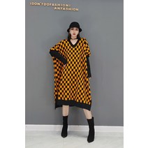 가을스웨터패션 강단 먼로다 스타일리쉬 울니트 브이넥 체크 여성의류 트렌드 2685365692