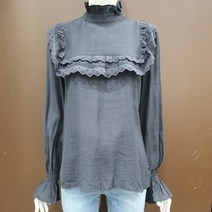 시에로 하이넥 사각레이스 블라우스 SF2SHF434DG