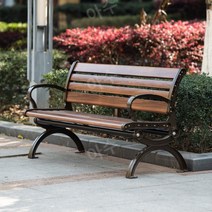 공원 야외 원목 나무 벤치 의자, 수입 고급 방부목 1.8미터(등받이 제외)