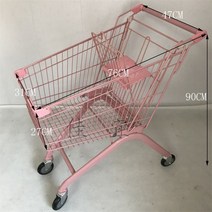 쇼핑카트 핸드카트 마트 시장 장바구니 대형 트롤리 세꾸미대행, 47x90cm, 그레이