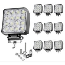 Woku LED 작업 조명 4인치 10 X 48W 8500LM 사각 방수 스팟 빔 LED 오프로드 운전 안개등 트랙터 ATV SUV UTV 트럭 랭글러용, 10PCS