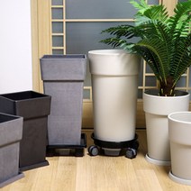 도희네화분 우레탄화분 우레탄높은화분, 08우레탄원형화분50cm그레이(로라물받이4호)