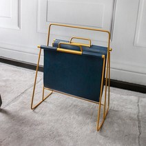 유럽 가죽 신문 랙 이동식 인테리어 책 보관, Y