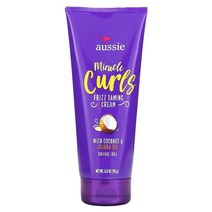 Aussie 미라클 컬 부스스함 정돈 크림 코코넛 및 호주산 호호바 오일 함유 193g(6.8oz) US 직배송, 1PACK, 상세설명참조