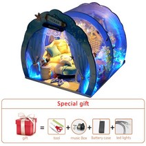 모형집 카페미니어처 DIY Diy 인형의 집 키트 작은 집 룸박스 미니어처 가구 조립 빌딩 모델 나무 장난, 02 house-002