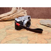 후지 필름 XT10XT20 X100F XPRO2 XT30 XT3 용 오리지널 수공예 정품 가죽 카메라 핸드 스트랩 끈 빈티지 DSLR 그립, Black Red