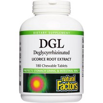 내추럴 팩터스 위건강 DGL 감초 뿌리 추출물 400mg 180츄어블, 표준 포장, 180개(1팩)