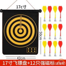 아동 장난감 마그넷 고급 판 자력 세트 실내 사격 타켓 입찰 전공 경기, T05-17inch온가족용다트판 포기 12개 플라잉
