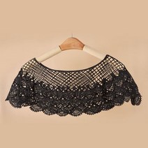 레이스 넥케이프 페이크 카라 탈부착 여성용 여름 레이스 할로우 인조 칼라 블라우스 셔츠 분리형 상의