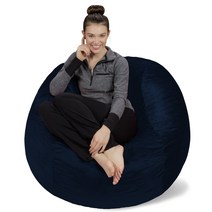 [일본 정규 수입품] 소파 삭 (Sofa Sack) 울트라 소프트 쿠션 의자 네이비 마이크로 스웨이드 커버 첨부 플러시 메모리 폼 122 cm