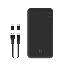 디지지 슬림 듀얼 고속충전 보조배터리 10000mAh, 블랙