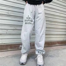 여성 댄스복 간지나는 댄스걸 조거팬츠봄여름 패션 편지 바지 여성 캐주얼 허리 스트레이트 블랙 솔리드 거